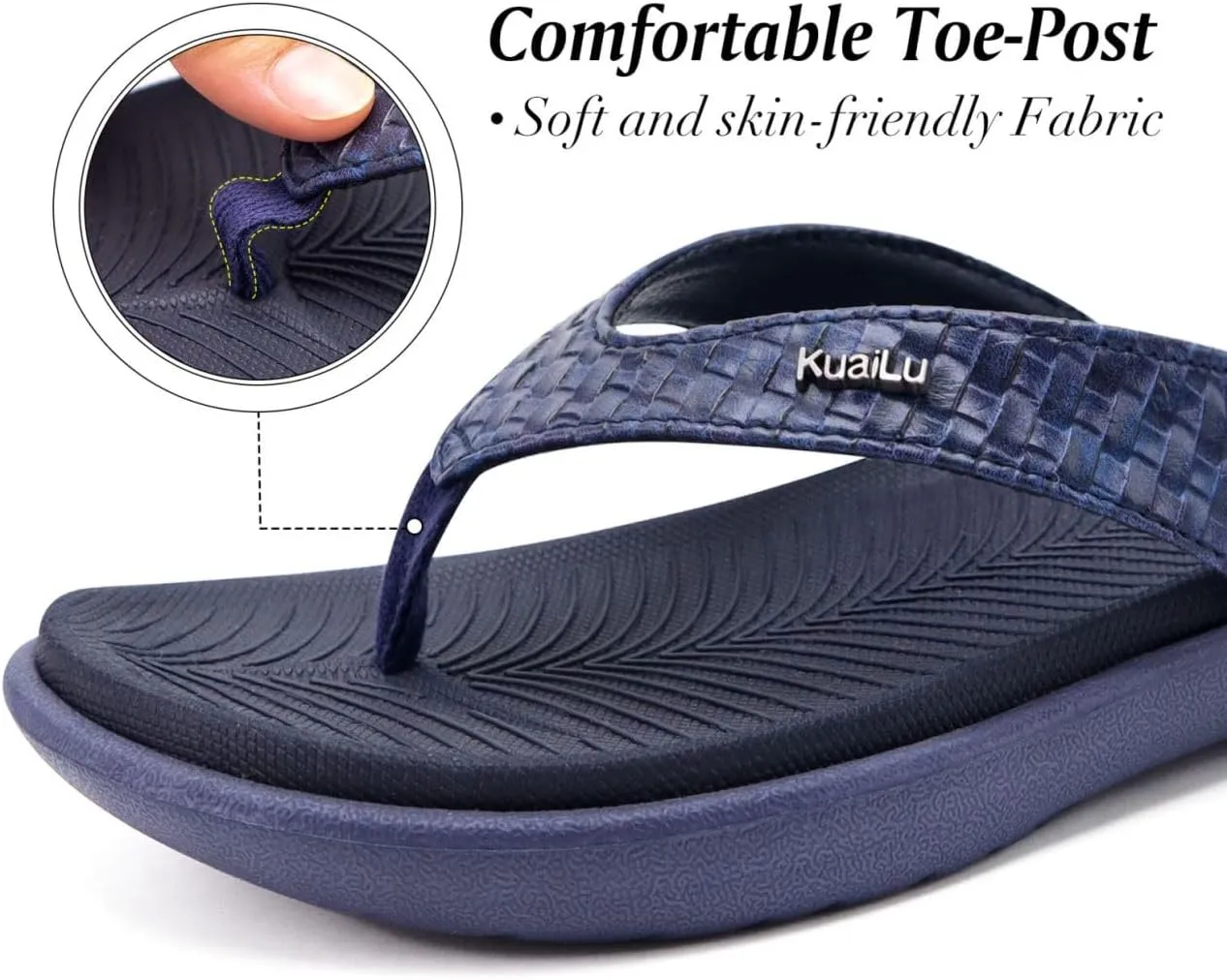 KuaiLu Womens Flip Flops Ladies Yoga Mat Comfortable Walking Thong Sandals With Plantar Fasciitis Arch Support Slip On Indoor Outdoor For Summer