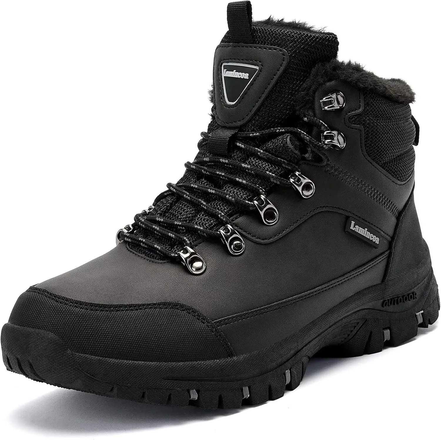 Lamincoa Mens Snow Boots Water Resistant Hiking Boots for Men Non-slip Winter Outdoor Warm Comfort Camping Backpacking Shoe