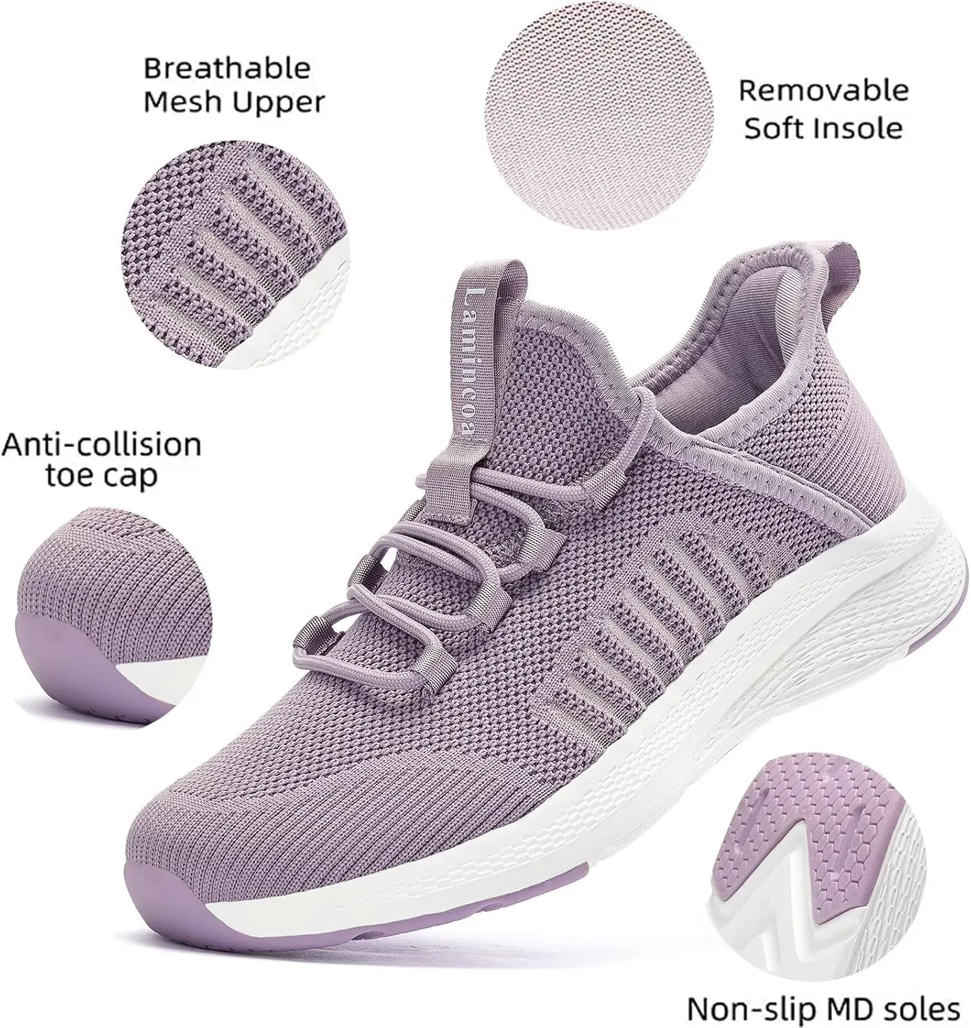 Lamincoa Women Slip on Walking Sneakers Non Slip Running Shoes Lightweight Sport Gym Casual Shoes Workout Tennis Sneakers for Women