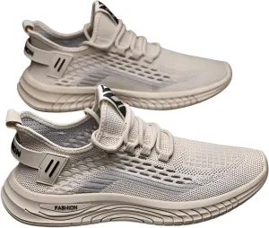 lilaBelle]【Athletic Casual Shoes Men's Breathable Running Sneakers | Non-Slip Gym Footwear with Mesh Upper & Soft Sole | Lightweight -Season Walking Shoes for Sports & Street Style Off-White