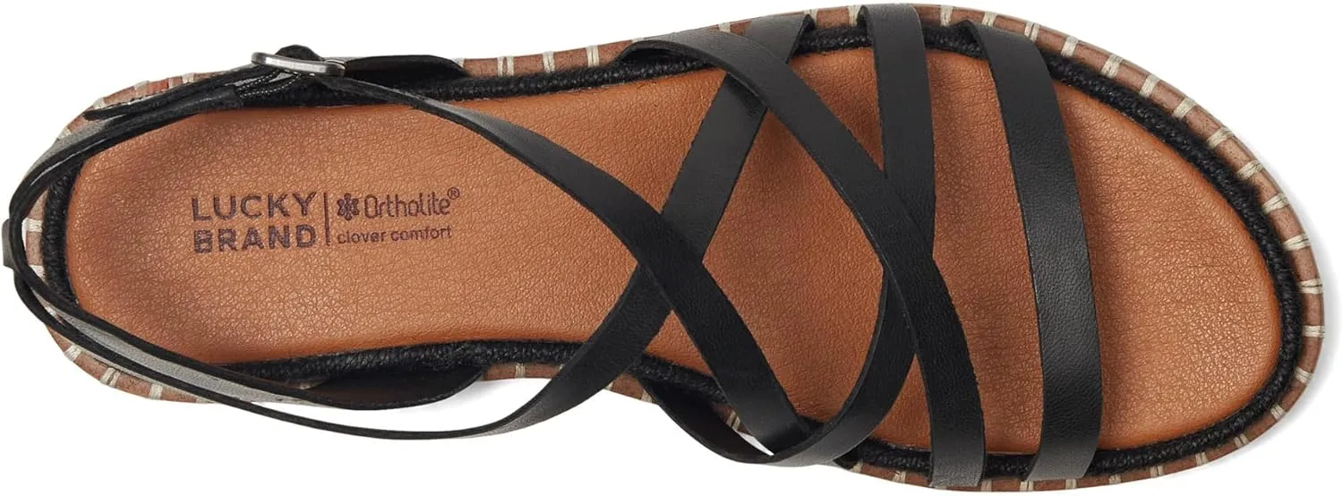 Lucky Brand Women's Kielly Cross Strap Flat Sandals