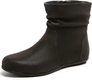 Luoika Women's Wide Width Ankle Boots - Black Brown Short Boots Block Low Heel Side Zipper Booties.