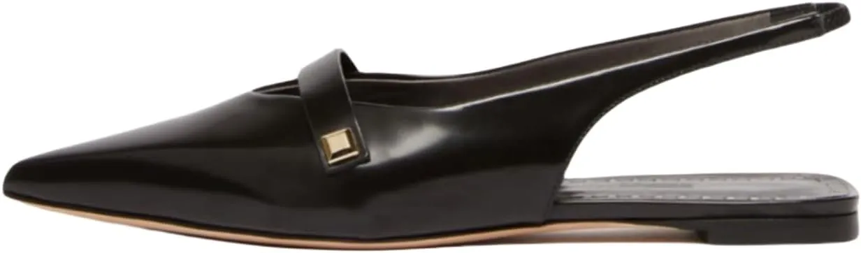 MAVMAX Women's Slingback Flats Closed Pointed Toe Slip on Low Heel Pumps Casual Work Office Dress Shoes