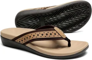 MEGNYA Womens Orthopedic Sandals with Arch Support, Summer Plantar Fasciitis Flip Flops for Flat Feet, Comfortable Cushioned Foam Slippers for Outdoor Beach