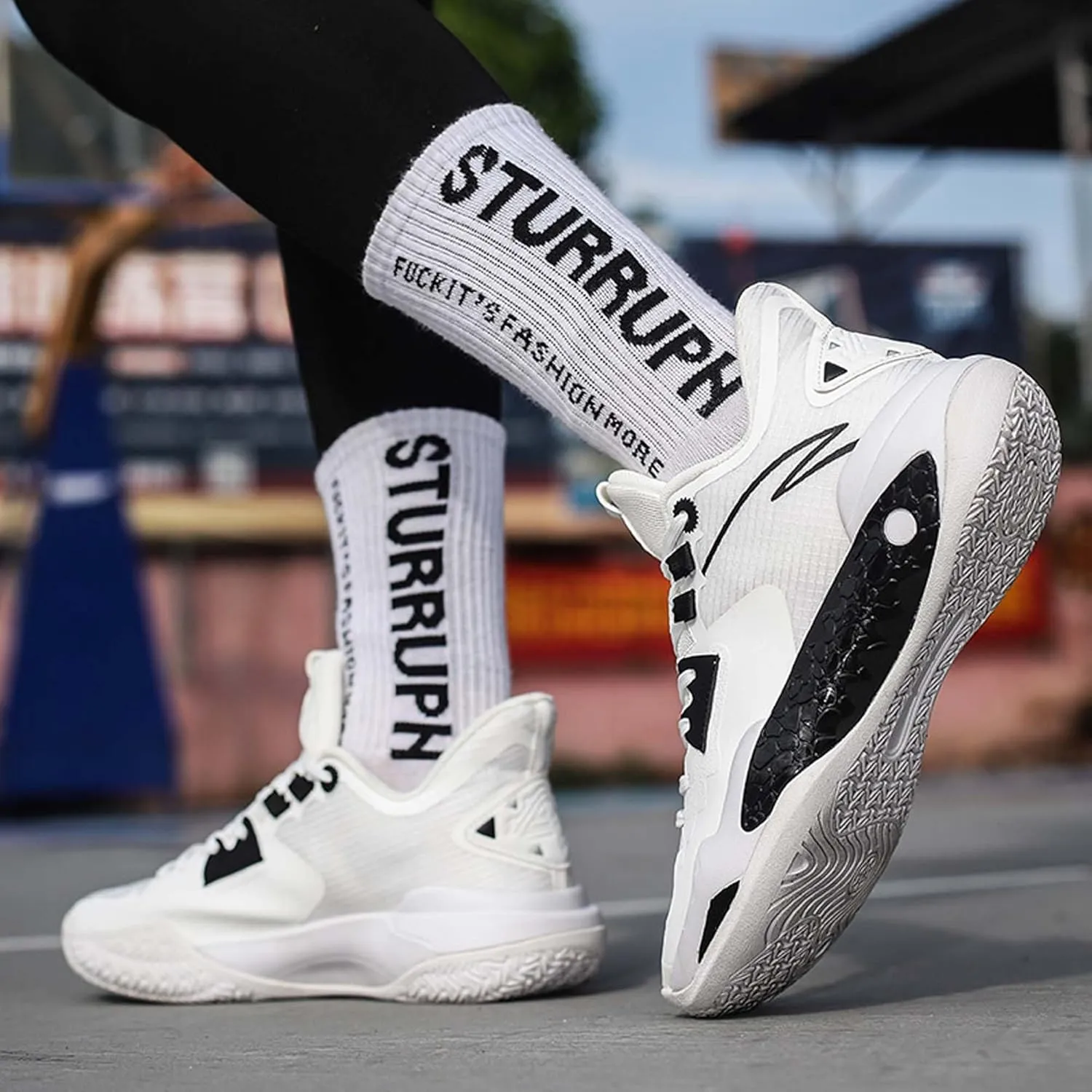 Men's Basketball Shoes Outdoor Running Shoes Breathable Anti-Slip Rebound Fitness Shoes Classic Sneakers