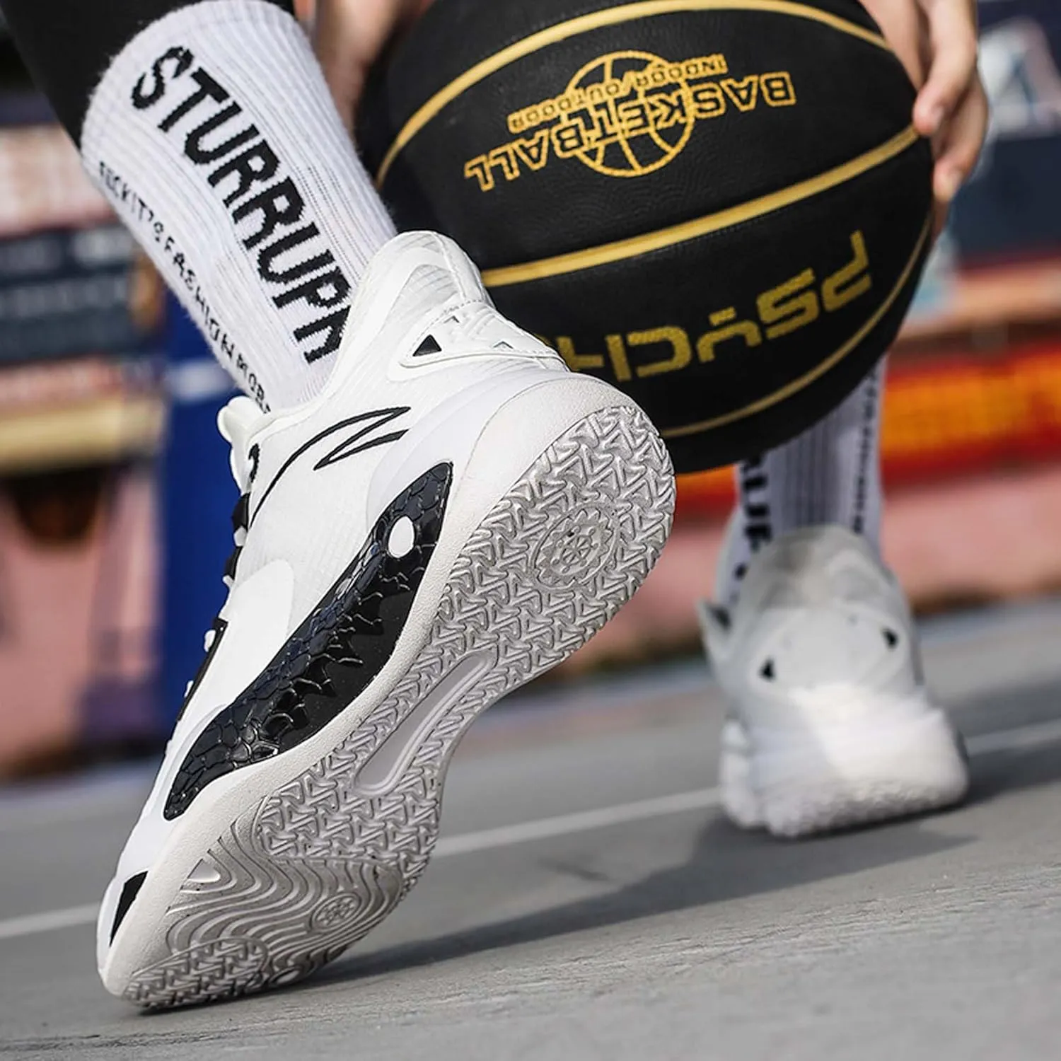 Men's Basketball Shoes Outdoor Running Shoes Breathable Anti-Slip Rebound Fitness Shoes Classic Sneakers