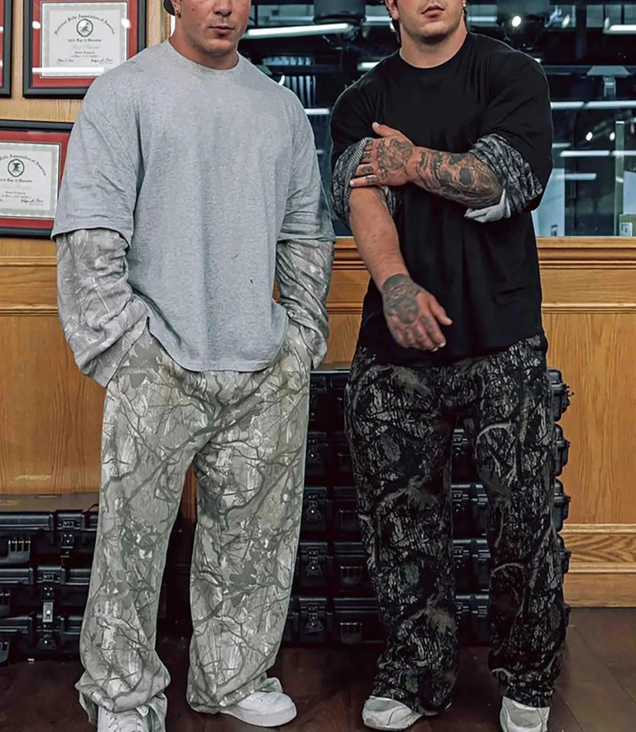 Men's Camo Sweatpants Loose Fit Joggers with Elastic Waist Pockets Quick-Dry Hunting Hiking Workout Athletic Pants