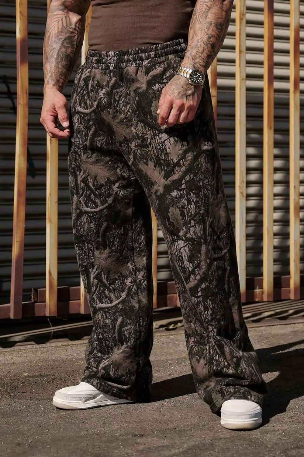 Men's Camo Sweatpants Loose Fit Joggers with Elastic Waist Pockets Quick-Dry Hunting Hiking Workout Athletic Pants