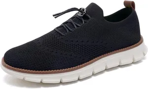 Men's Casual Dress Oxfords Shoes Breathable Knit Leisure Fashion Sneakers Lightweight Comfortable Walking Shoes