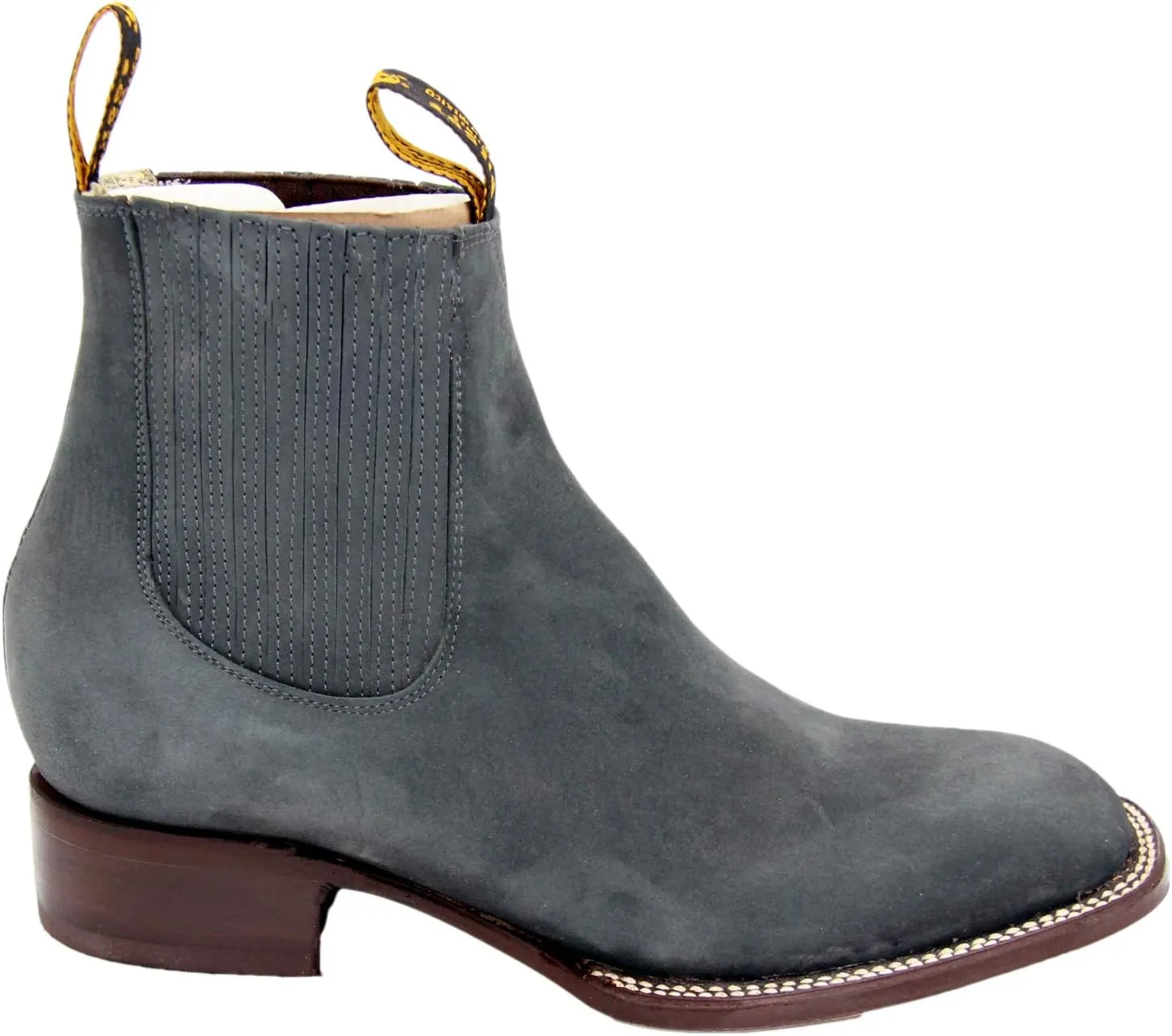Men's Cowboy Genuine Cowhide Leather Short Ankle Western Rodeo Biker Boots