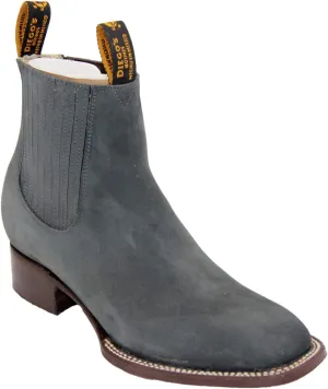 Men's Cowboy Genuine Cowhide Leather Short Ankle Western Rodeo Biker Boots