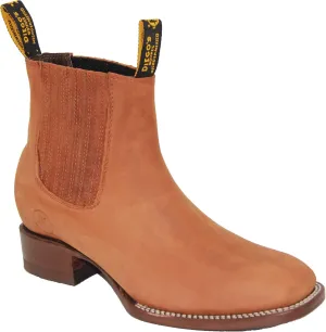 Men's Cowboy Genuine Cowhide Leather Short Ankle Western Rodeo Biker Boots