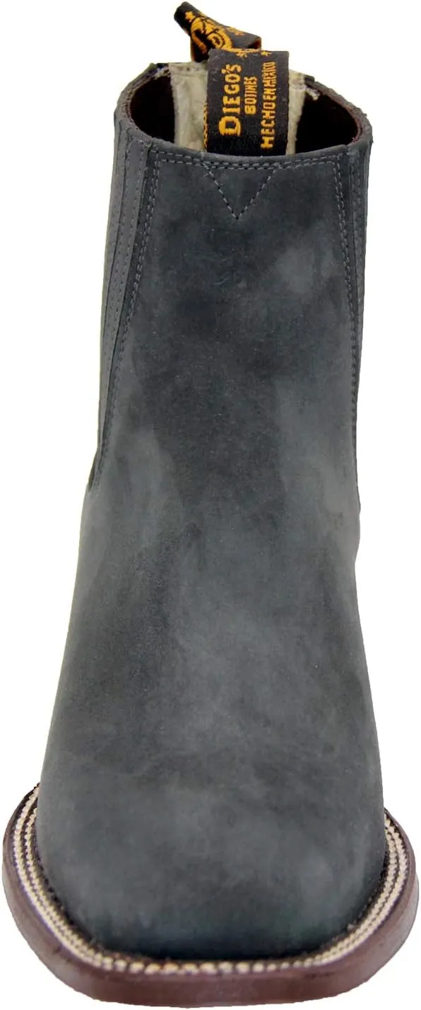 Men's Cowboy Genuine Cowhide Leather Short Ankle Western Rodeo Biker Boots