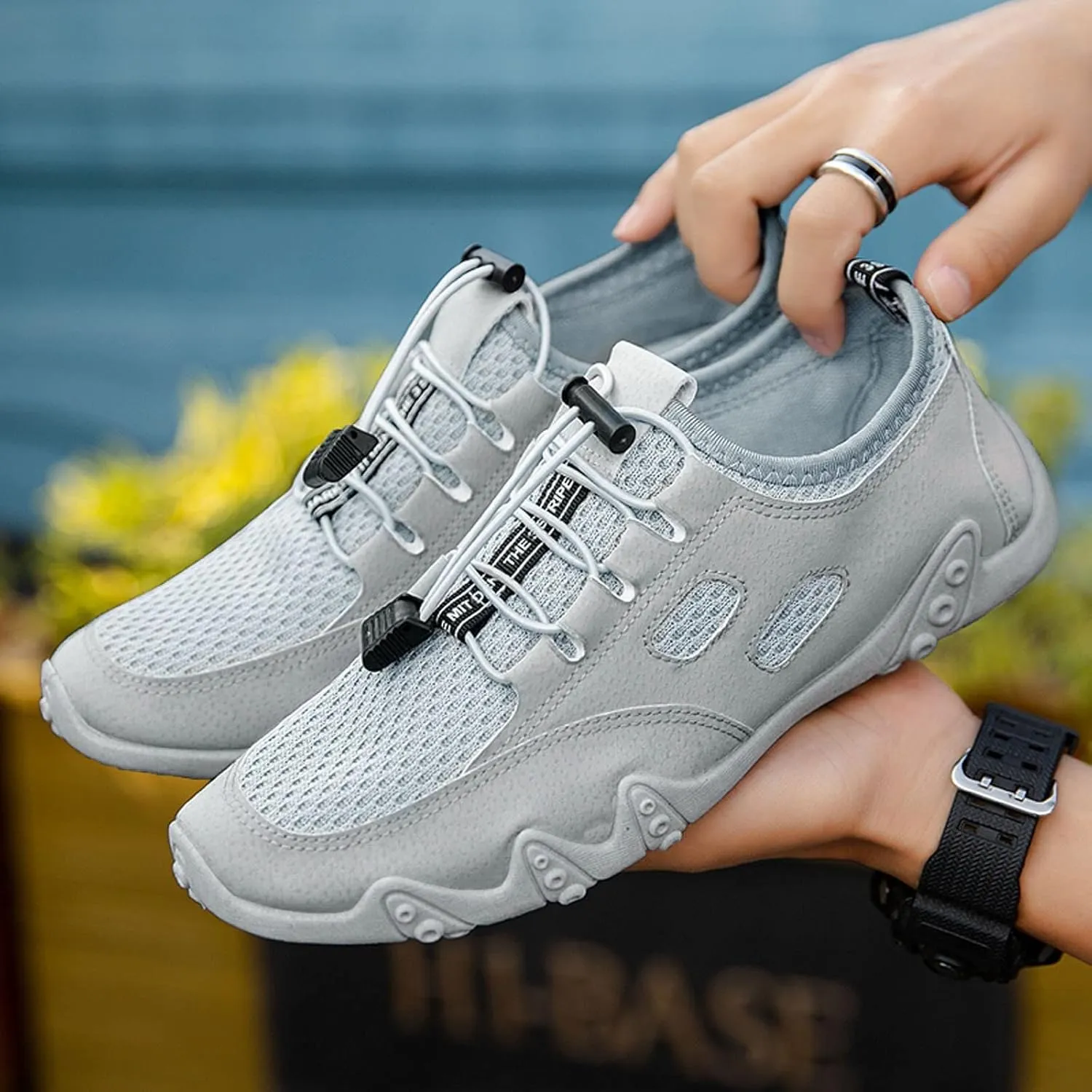 Mens Dress Shoes Casual Oxfords Shoes Knit Lightweight Non Slip Work Shoes Women Walking Casual Shoes Waterproof Sneakers Brown Tennis Shoe Loafers Shoe