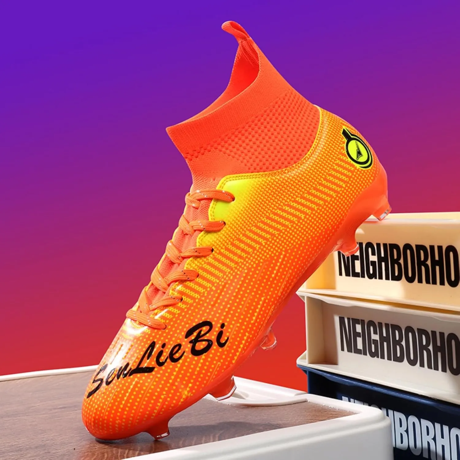 Men's Fashion High-Top Cleats Soccer Shoes Football Boots Outdoor Professional Training Athletic Turf Lacrosse Sports Sneakers
