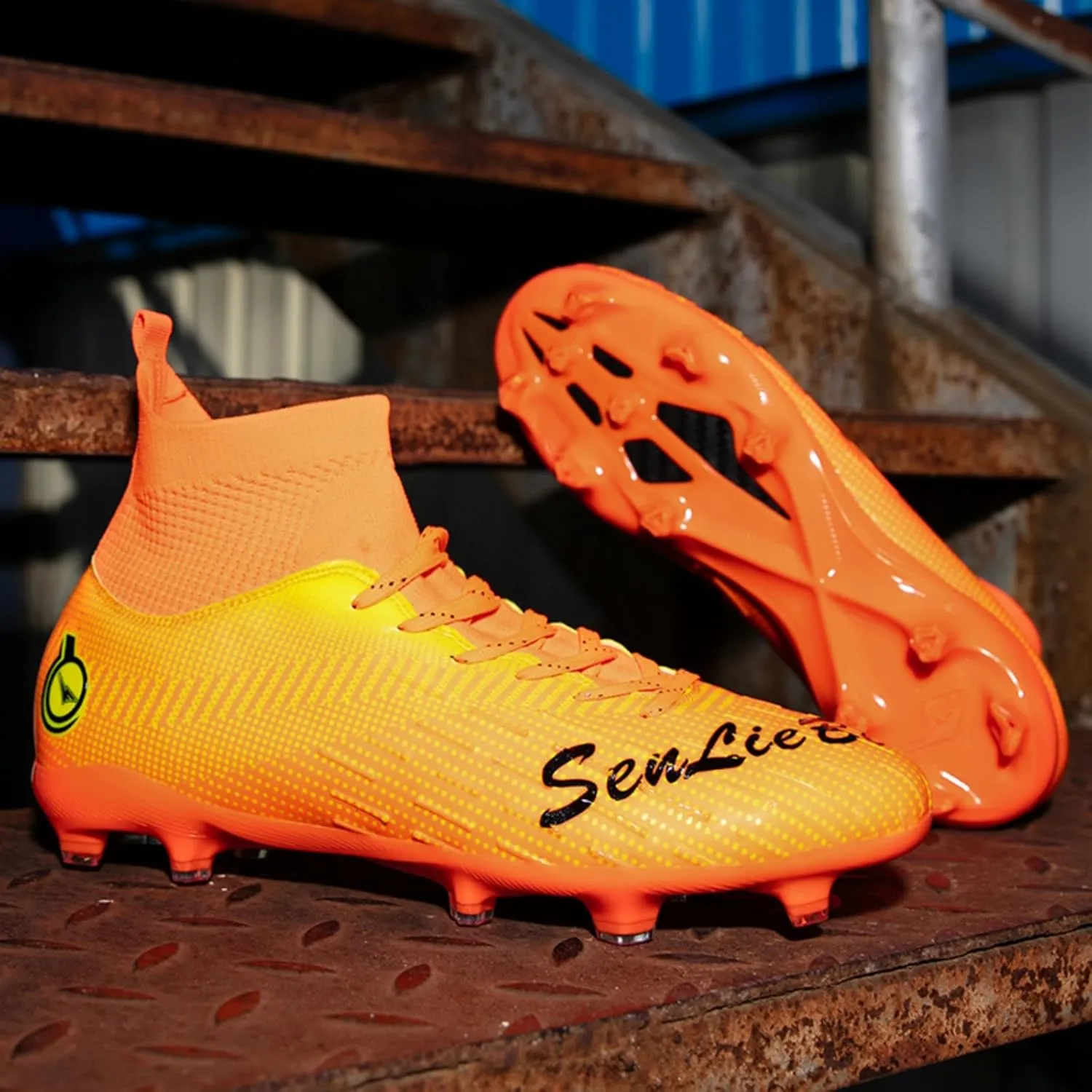 Men's Fashion High-Top Cleats Soccer Shoes Football Boots Outdoor Professional Training Athletic Turf Lacrosse Sports Sneakers