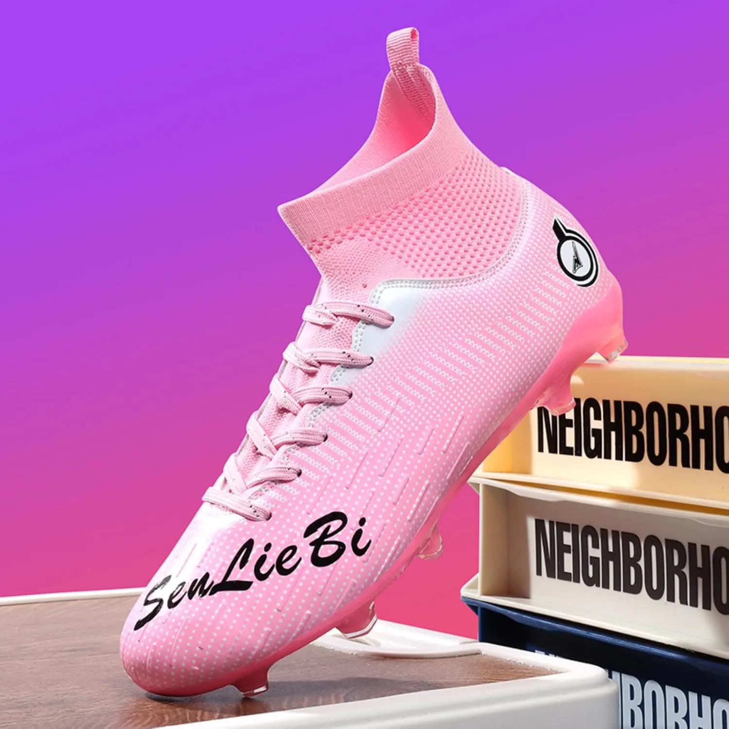 Men's Fashion High-Top Cleats Soccer Shoes Football Boots Outdoor Professional Training Athletic Turf Lacrosse Sports Sneakers