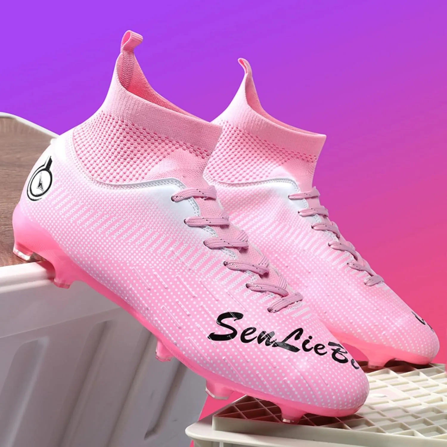 Men's Fashion High-Top Cleats Soccer Shoes Football Boots Outdoor Professional Training Athletic Turf Lacrosse Sports Sneakers