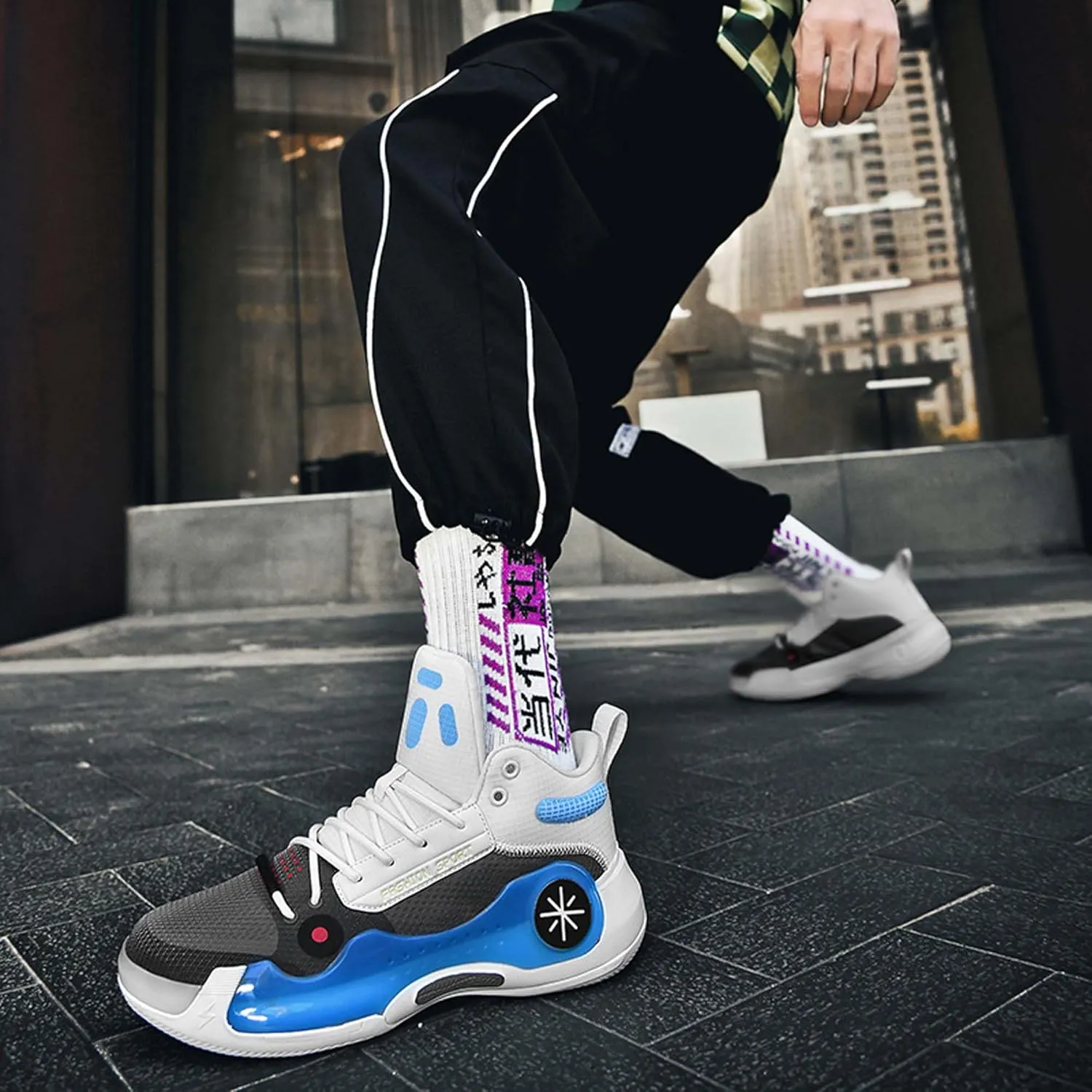 Men's High Top Basketball Shoes Fashion Breathable Sneakers Teenagers Training Competition Shoes Women's Outdoor Running Shoes Fashion Casual Walking Shoes