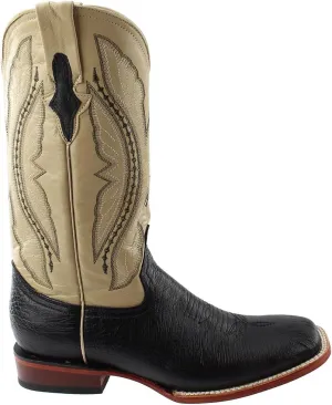 Mens Morgan Smooth Ostrich Square Toe Casual Boots Mid Calf - Black - Size 10 2E