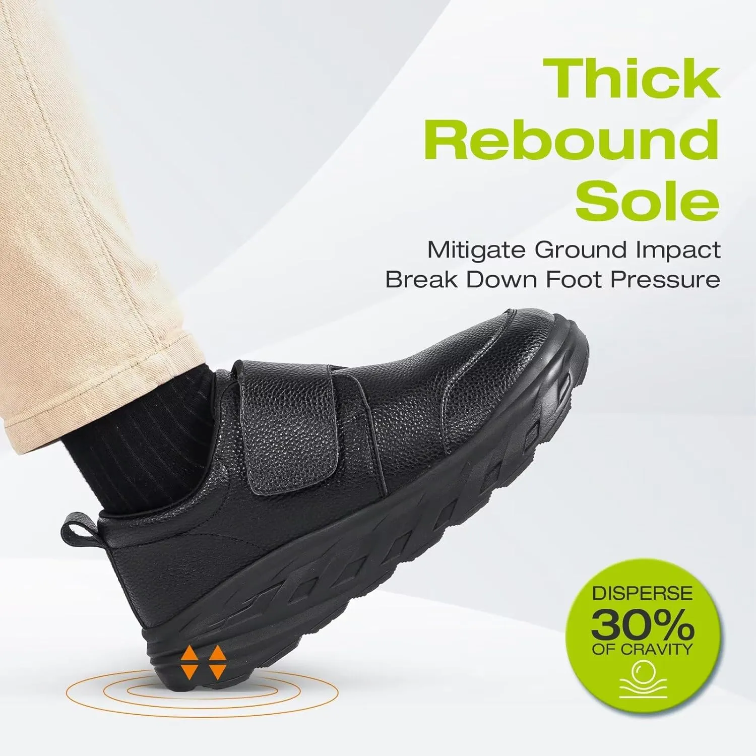 Men's Orthopedic Diabetic Extra Wide Leather Dress Shoes: Comfortable Arch Support Hammer Toes Walking Shoes for Plantar Fasciitis, Casual Orthotic Slip On Laofers for Foot and Heel Pain