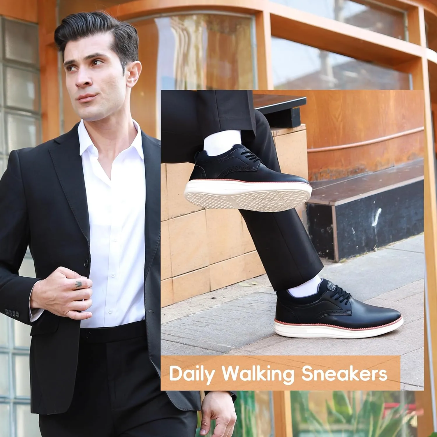 Mens Oxfords Shoes, Slip On Classic Fashion Casual Dress Business Shoes Lightweight Comfortable Walking Running Sneakers for Men