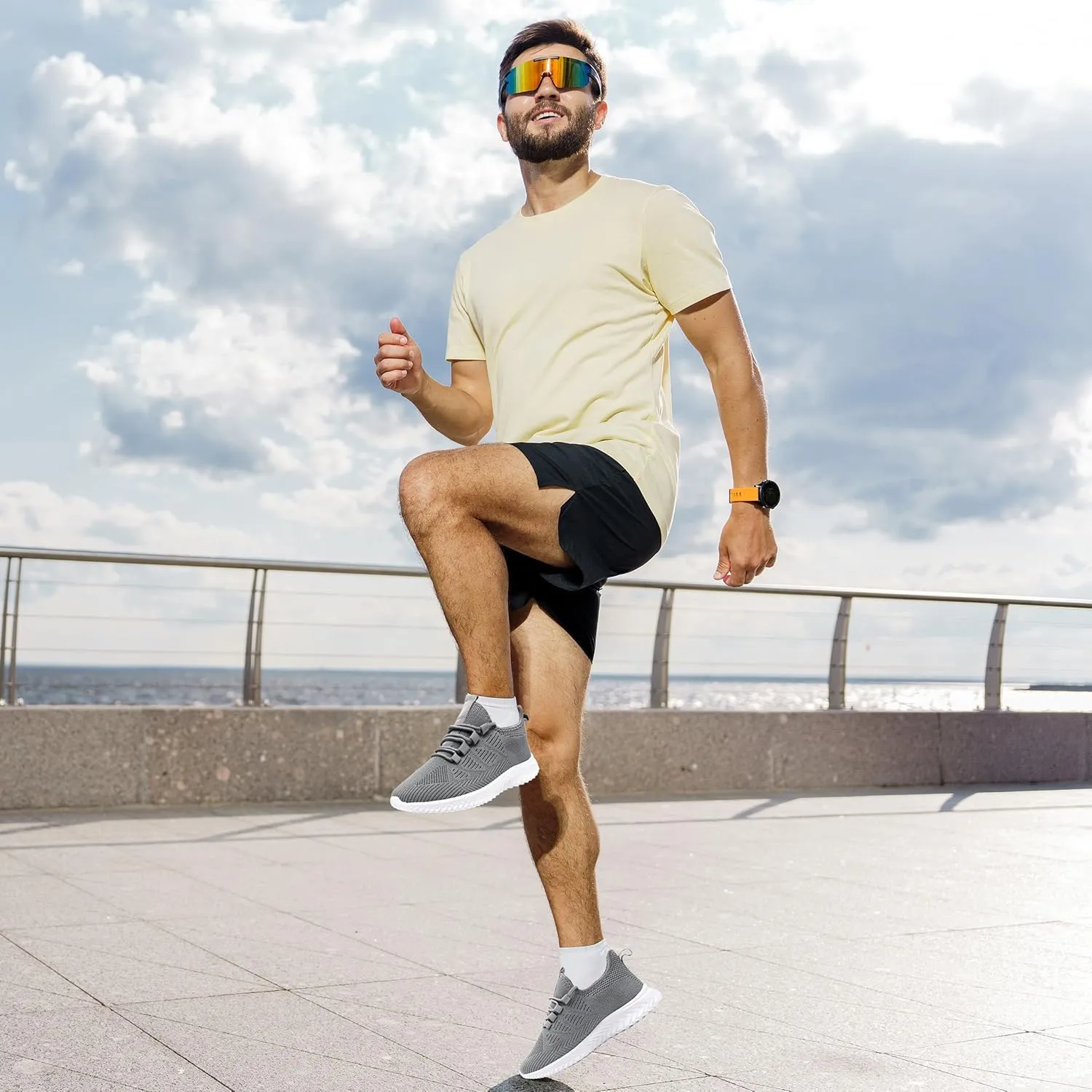 Mens Running Shoes Tennis Shoes Walking Gym Sneakers Lightweight Non Slip Mesh Casual Workout Sneakers