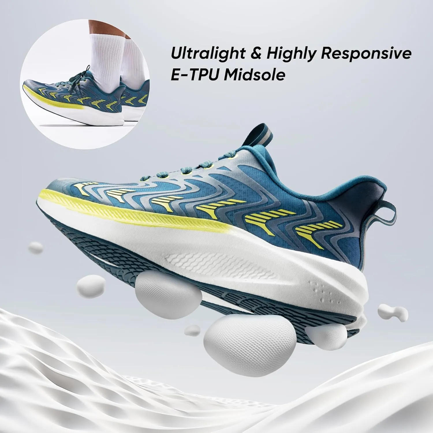 Men's Running Tennis Shoes FlyLife Athletic Gym Workout Cross Training Comfortable Breathable Walking Sneakers