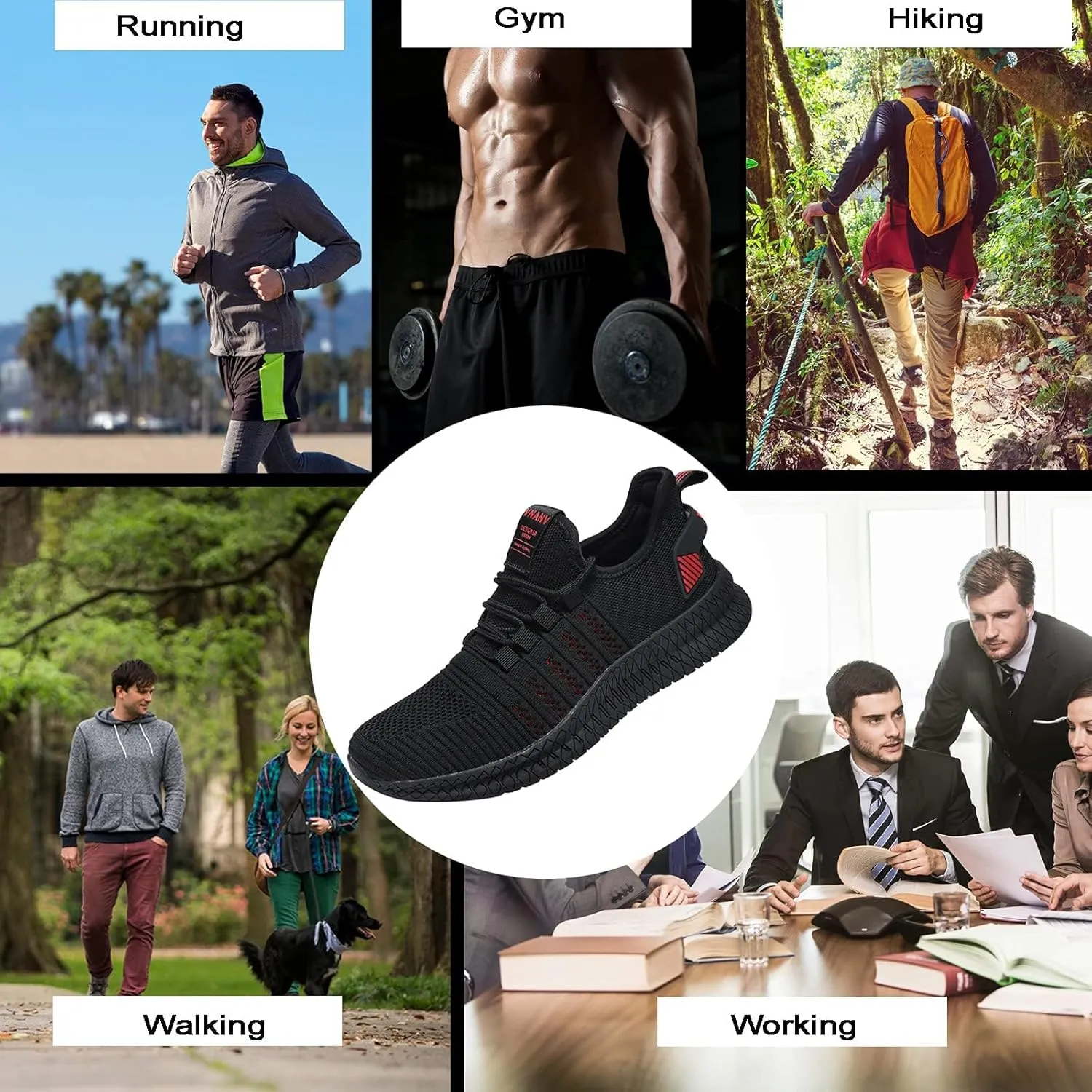 Mens Slip On Walking Shoes Lightweight Breathable Non Slip Running Comfortable Gym Tennis Athletic Fashion Sneakers Men