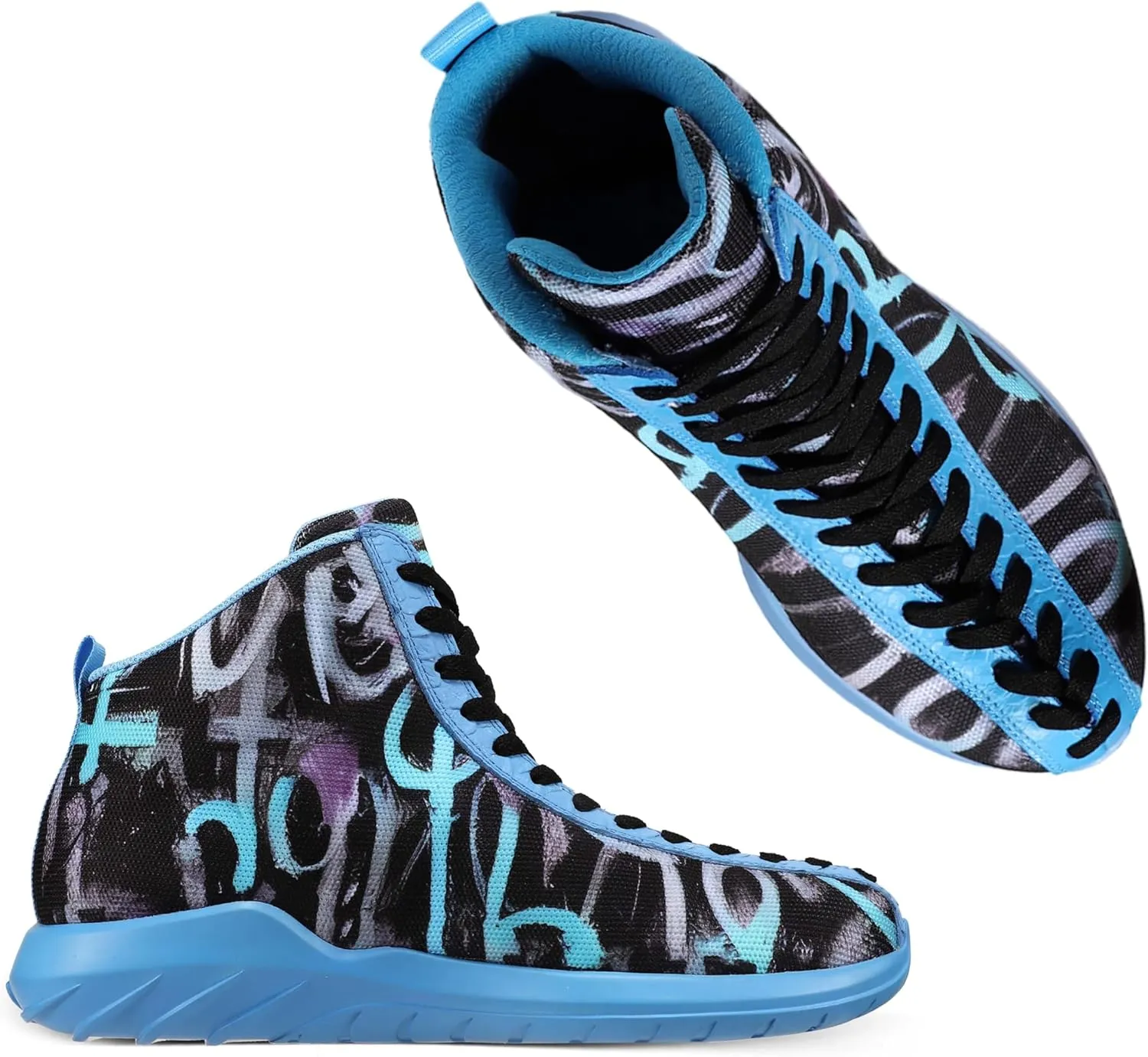 Men's Women's High Top Sneakers Unique Lace Up Lightweight Non Slip Outdoor Basketball Shoes