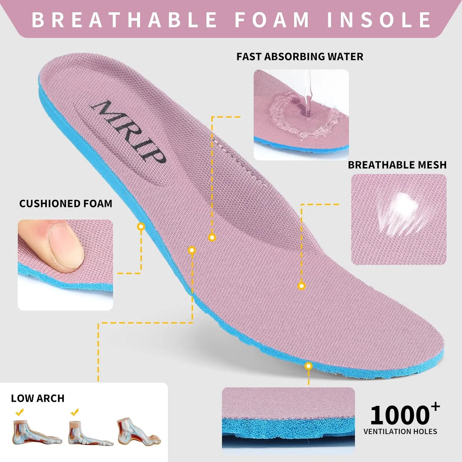Mesh Sneakers for Women - Non Slip, Slip On, Sock Sneakers - Light Weight, Air Cushion Running, Work Shoes