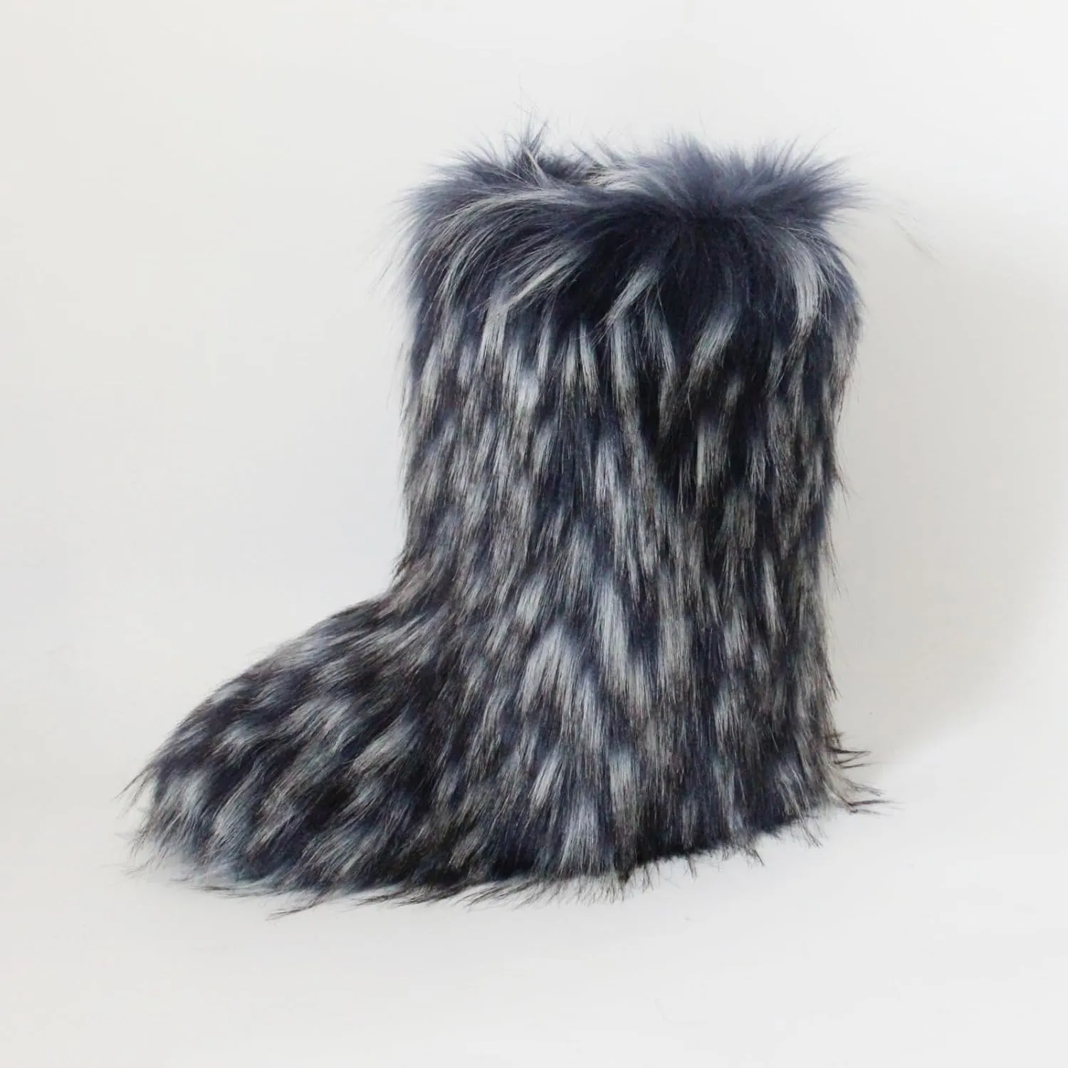 MH Bailment Women's Faux Fur Boots Winter Mid-Calf Snow Boots Fuzzy Fluffy Furry Fashion Short Snow Boots