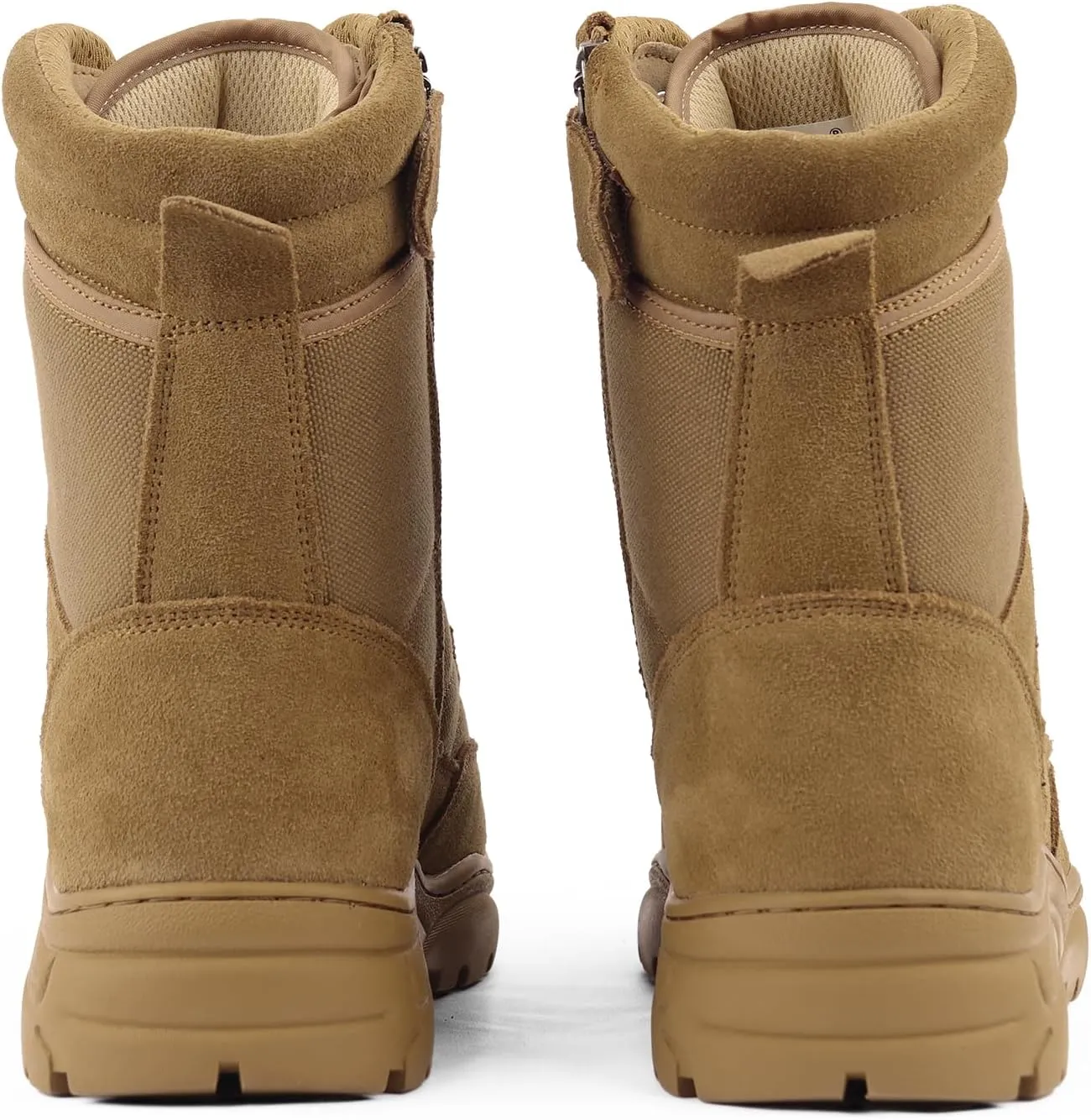 Military Tactical Combat Boots for Men Side Zipper Army Police Work Boots Anti-slip for Security Duty Desert