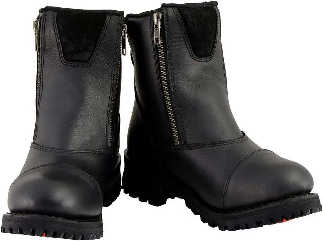 Milwaukee Leather Men's Black Smooth Plain Motorcycle Leather Boots - 11