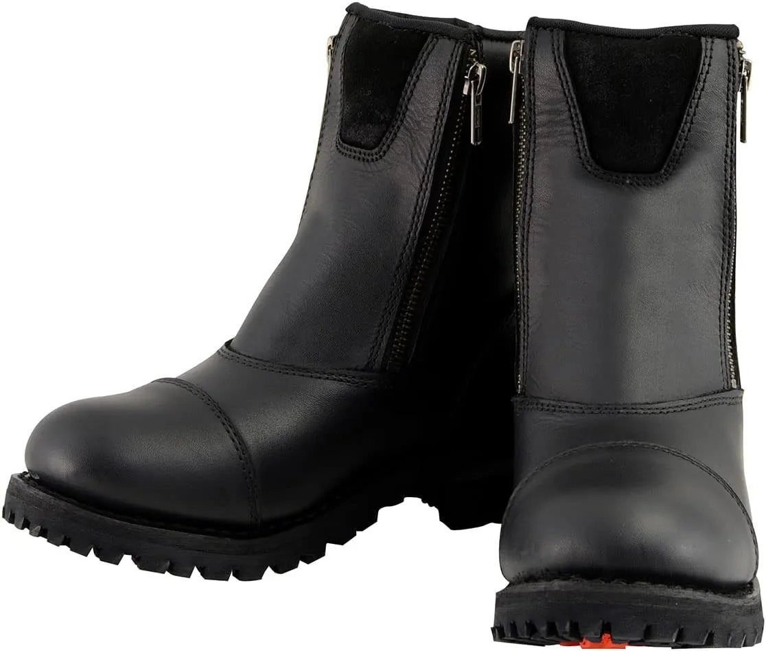 Milwaukee Leather Men's Black Smooth Plain Motorcycle Leather Boots - 11