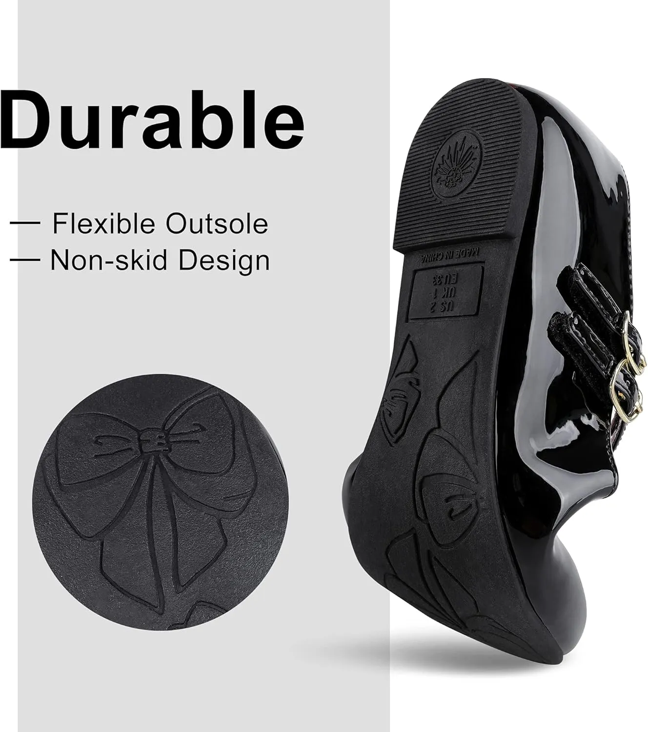 MIXIN Girls Dress Shoes Mary Jane Shoes for Girl Ballet Flats Back to School Princess Wedding Shoes