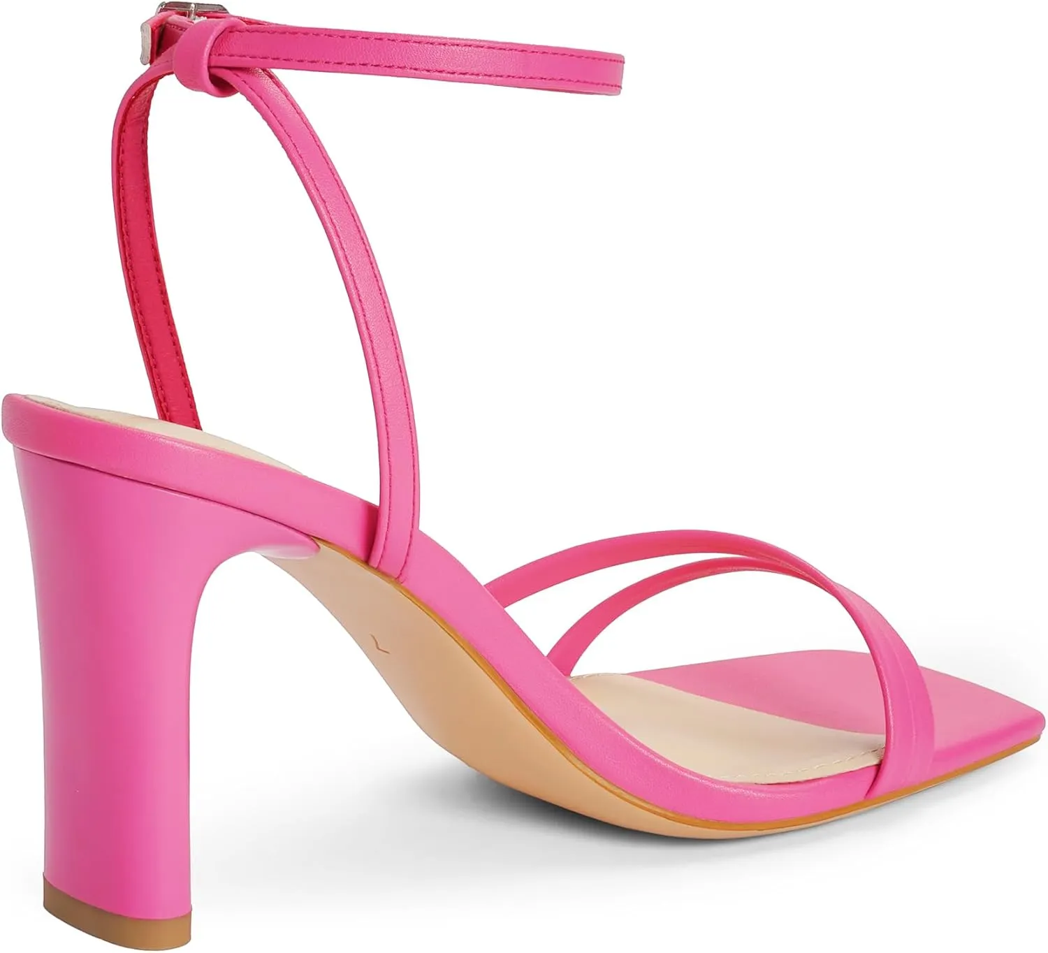Modatope Womens Sandals Square Open Toe Chunky High Heels Strappy Ankle Strap Sandals Comfort Dress Party Shoes