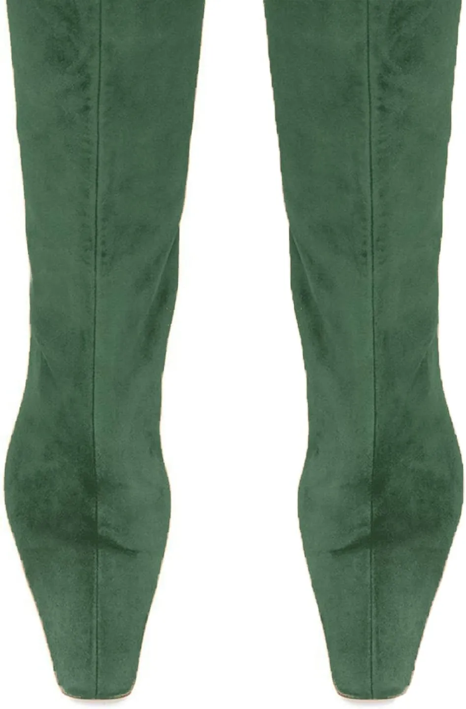 MOOMMO Women Kitten Heel Over Knee High Boots Square Toe Matte Pull On Wide Calf Pleated Low Heel Thigh Boots Stylish Retro Dress Boots Chic Party Comfy 4-11 M US