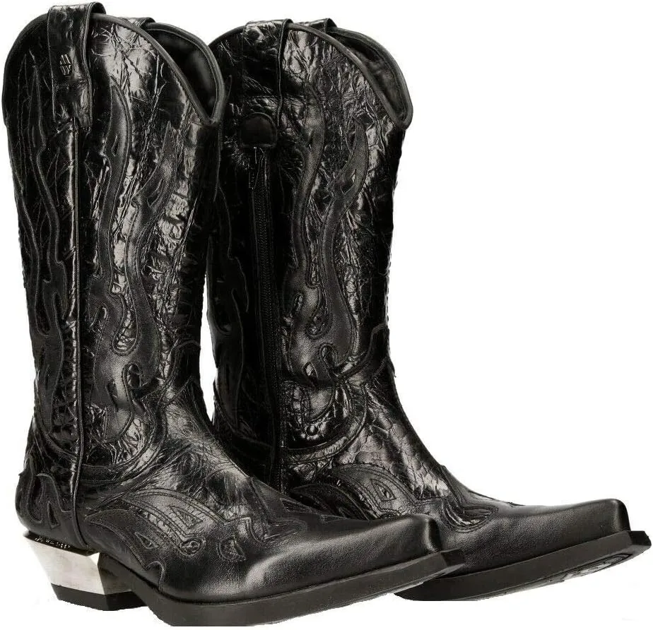 New Rock 7921 Men's Flame Western Cowboy Boots