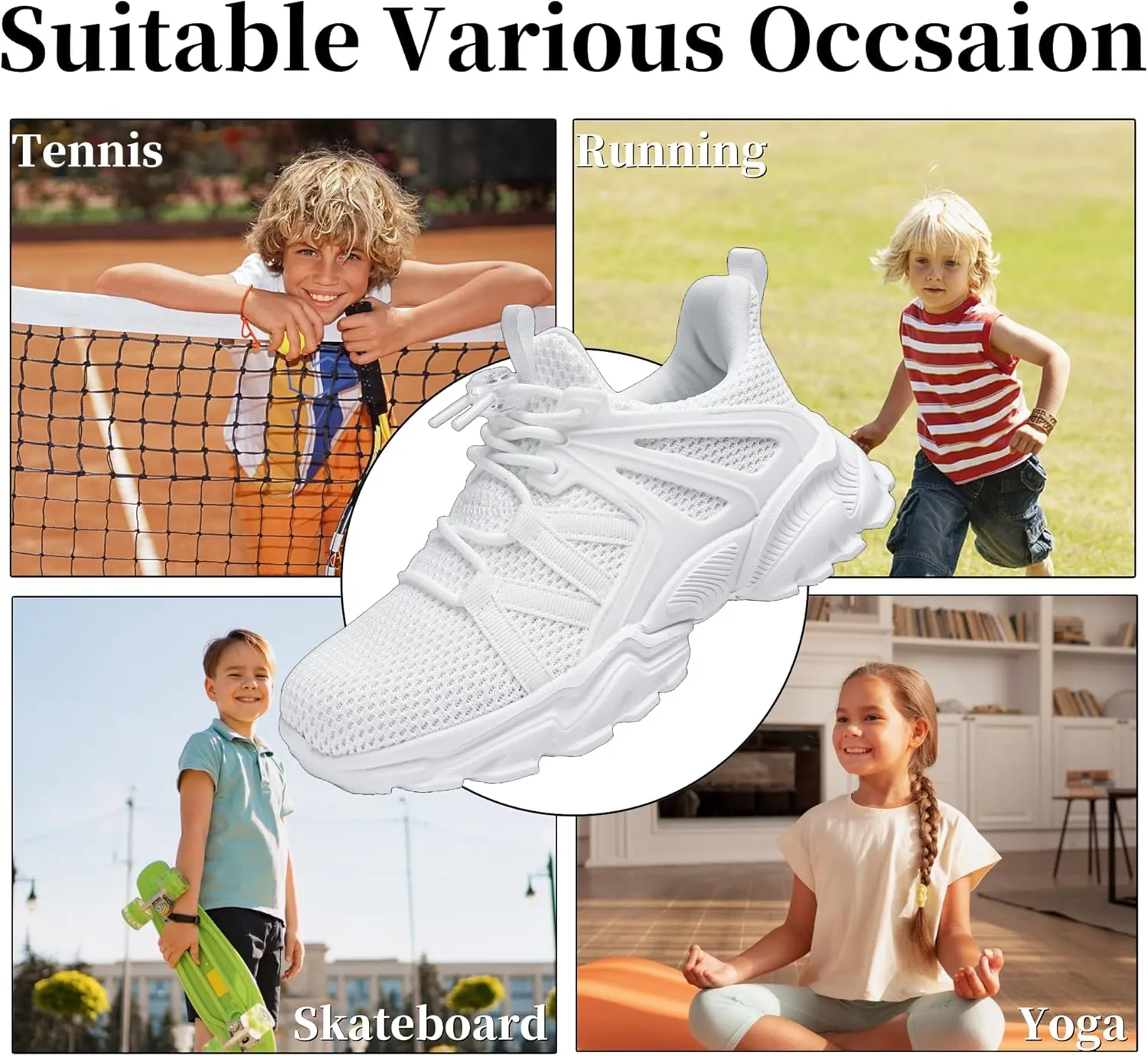 Nihaoya Boys Girls Sneakers Kids Tennis Shoes Lightweight Breathable Mesh Walking Running Shoe for Toddler/Little Kid/Big Kid