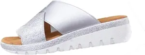 Non-Slip Wedge Sandals for Women Summer Casual Colorblock Cross Strap Slip-on Slippers Comfortable Open Toe Outdoor Home Beach Shoes Flip Flops