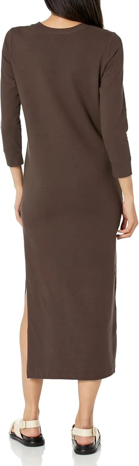 Norma Kamali Women's 3/4 Sleeve Tailored Terry Gown