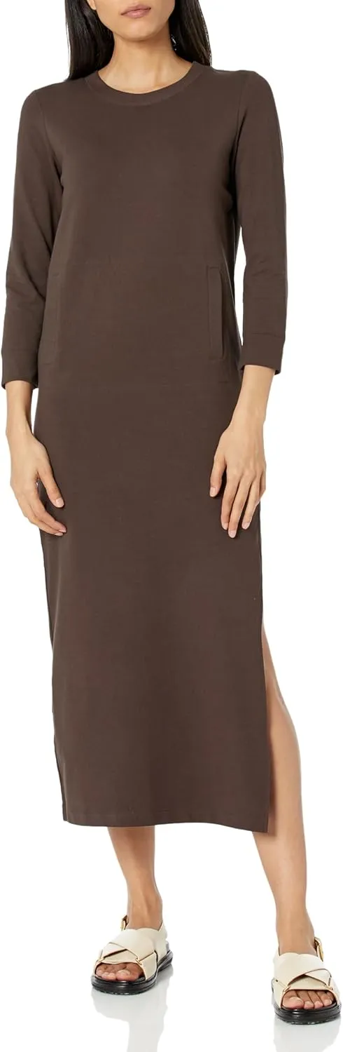 Norma Kamali Women's 3/4 Sleeve Tailored Terry Gown
