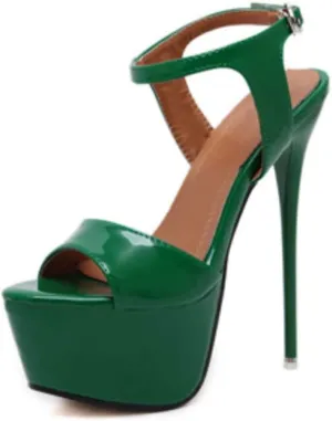 OCHENTA Women's Open Toe Platform Sky High Stiletto Heels Ankle Strap Sandals