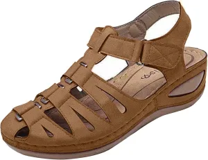 oiangi Sandals Shoes for Women,Fashion Ankle Strap Casual Outdoor Hollow Wedge Shoes Sandals