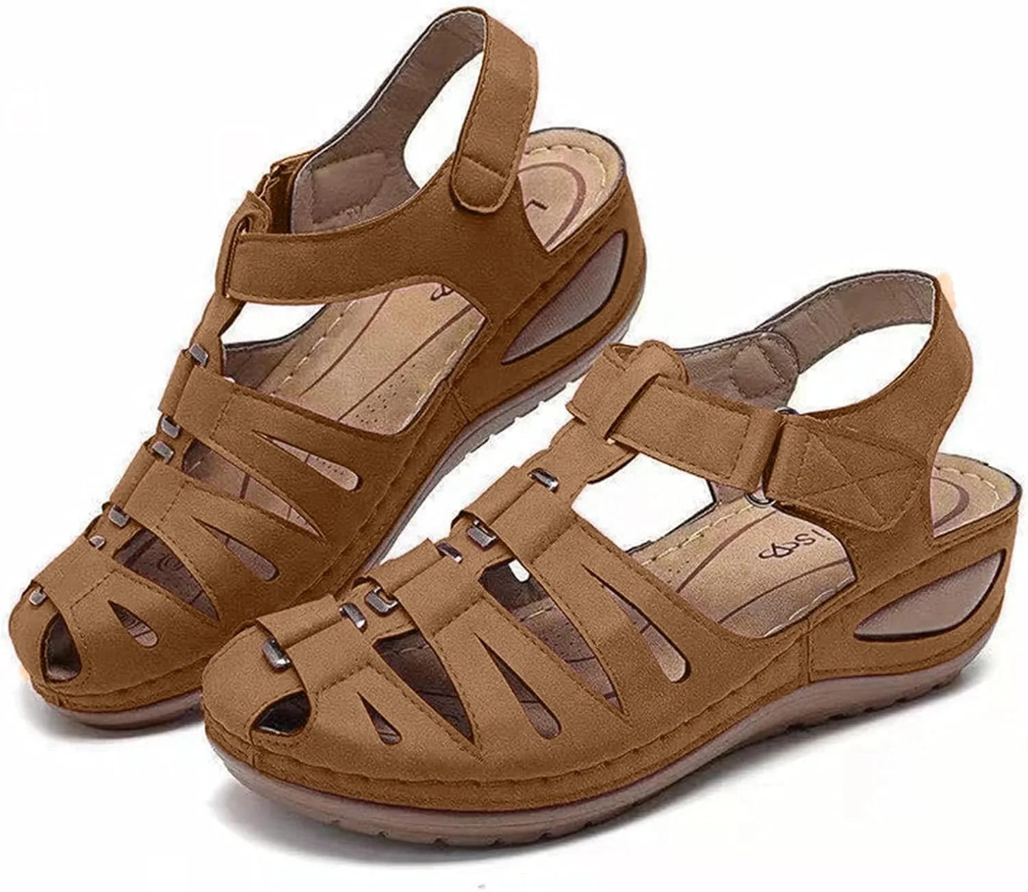 oiangi Sandals Shoes for Women,Fashion Ankle Strap Casual Outdoor Hollow Wedge Shoes Sandals