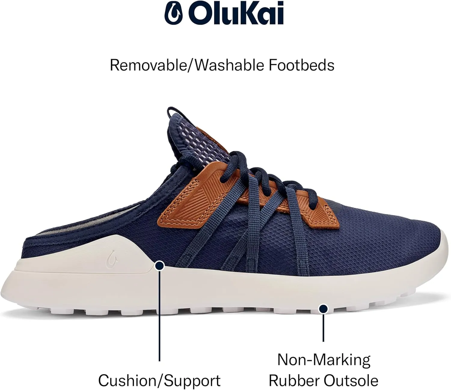 OLUKAI Manele Men's Golf Shoes, Spikeless Golf Shoes, Water & Stain-Resistant, Cushioned Midsole & Contoured Footbed, All-Day Comfort & Lightweight