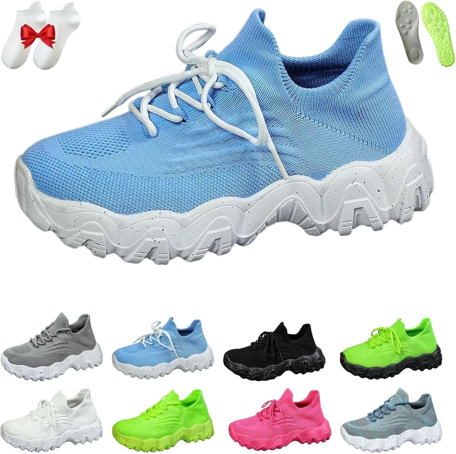 Ortho Pro Women's Breathable Mesh Orthopedic Sneakers, Non-Slip Work Shoes for Women, Lace-Up, Flat Heel, Round Toe, Casual, Running, Jogging, Adult, US Size