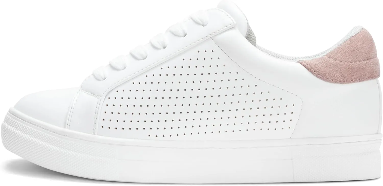 PARTY Women's Glitter Fashion Star Sneakers Low Top Platform Lace Up Comfortable Wedding Walking Shoes