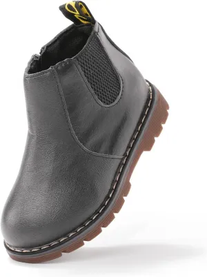 PATPAT Boys Girls Boots Waterproof Lace Up Kids Cowboy Boots Toddler Boots With Side Zipper for Toddler/Little Kid/Big Kid